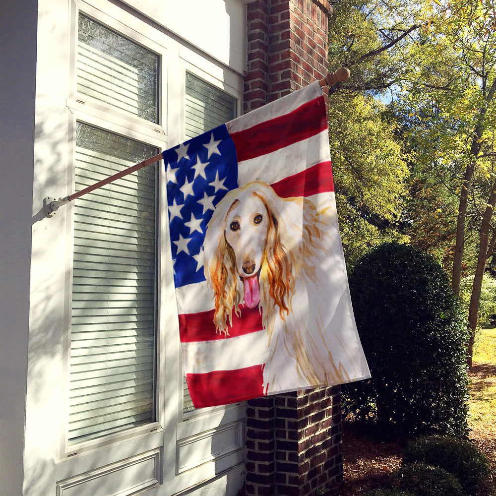Afghan Hound Patriotic House Flag 28x40 Porch Sleeve Pole Decorative Outside Yard Banner Artwork Wall Hanging, Polyester