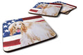 Afghan Hound Patriotic Foam Coasters Set of 4 Cup Coasters for Indoor Outdoor, Tabletop Protection, Anti Slip, Mouse pad Material