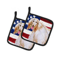 Afghan Hound Patriotic Pot Holder Set of 2 Heat Resistant Quilted Hot Pads 7.5 x 7.5 Inch, Insulated Kitchen Trivets for Cooking & Baking
