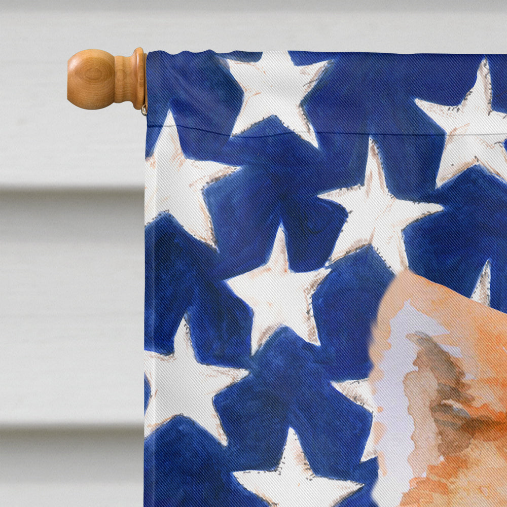 Akita Patriotic House Flag 28x40 Porch Sleeve Pole Decorative Outside Yard Banner Artwork Wall Hanging, Polyester