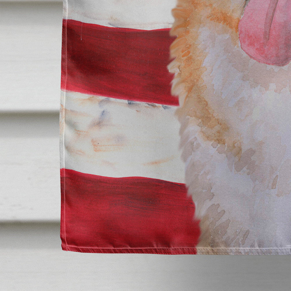 Akita Patriotic House Flag 28x40 Porch Sleeve Pole Decorative Outside Yard Banner Artwork Wall Hanging, Polyester