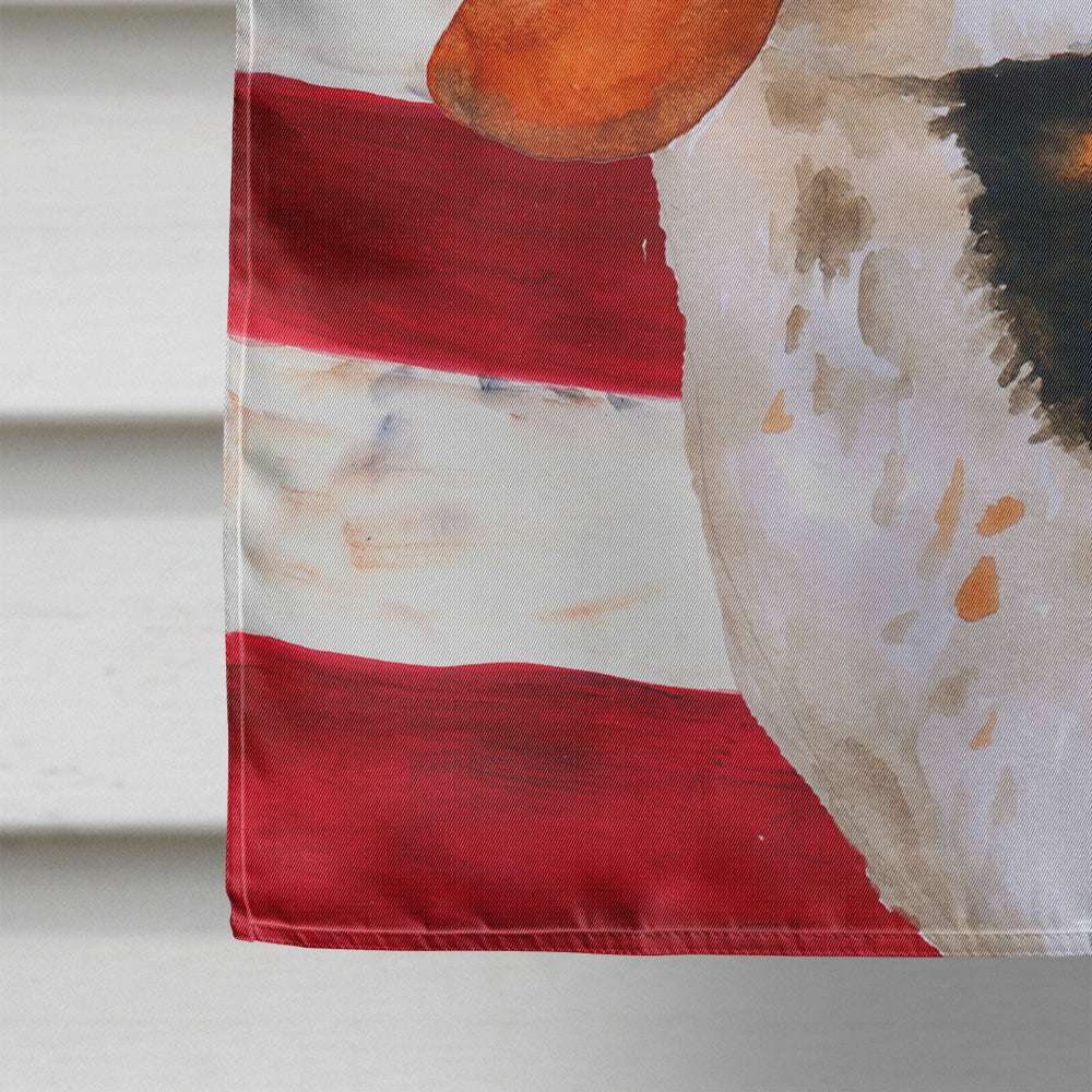 Basset Hound Patriotic House Flag 28x40 Porch Sleeve Pole Decorative Outside Yard Banner Artwork Wall Hanging, Polyester