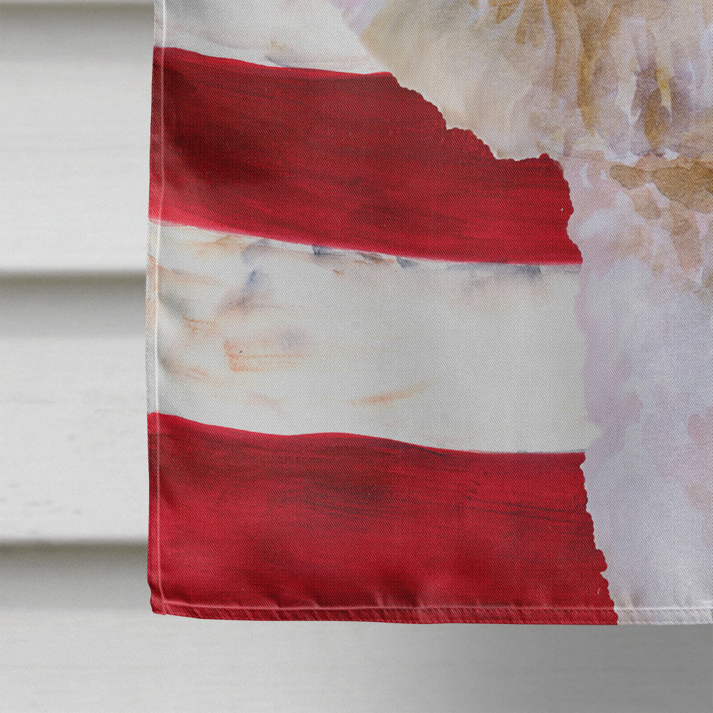 Bichon Frise #2 Patriotic House Flag 28x40 Porch Sleeve Pole Decorative Outside Yard Banner Artwork Wall Hanging, Polyester