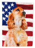 Cocker Spaniel Patriotic House Flag 28x40 Porch Sleeve Pole Decorative Outside Yard Banner Artwork Wall Hanging, Polyester