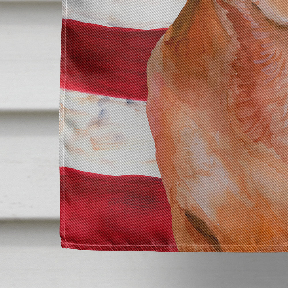 Red Dachshund Patriotic House Flag 28x40 Porch Sleeve Pole Decorative Outside Yard Banner Artwork Wall Hanging, Polyester
