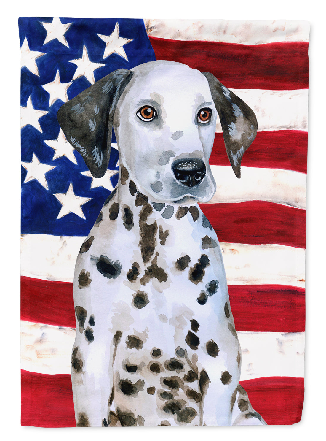 Dalmatian Puppy Patriotic House Flag 28x40 Porch Sleeve Pole Decorative Outside Yard Banner Artwork Wall Hanging, Polyester