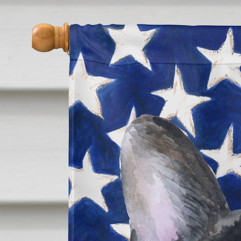 French Bulldog Black White Patriotic House Flag 28x40 Porch Sleeve Pole Decorative Outside Yard Banner Artwork Wall Hanging, Polyester