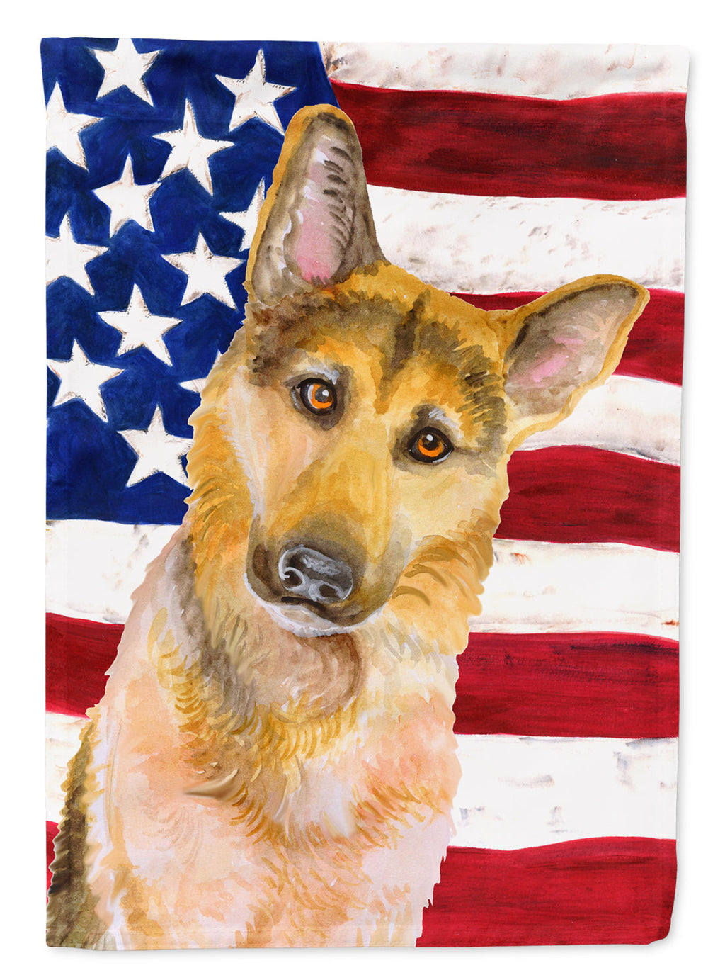 German Shepherd #2 Patriotic House Flag 28x40 Porch Sleeve Pole Decorative Outside Yard Banner Artwork Wall Hanging, Polyester
