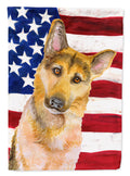 German Shepherd #2 Patriotic House Flag 28x40 Porch Sleeve Pole Decorative Outside Yard Banner Artwork Wall Hanging, Polyester