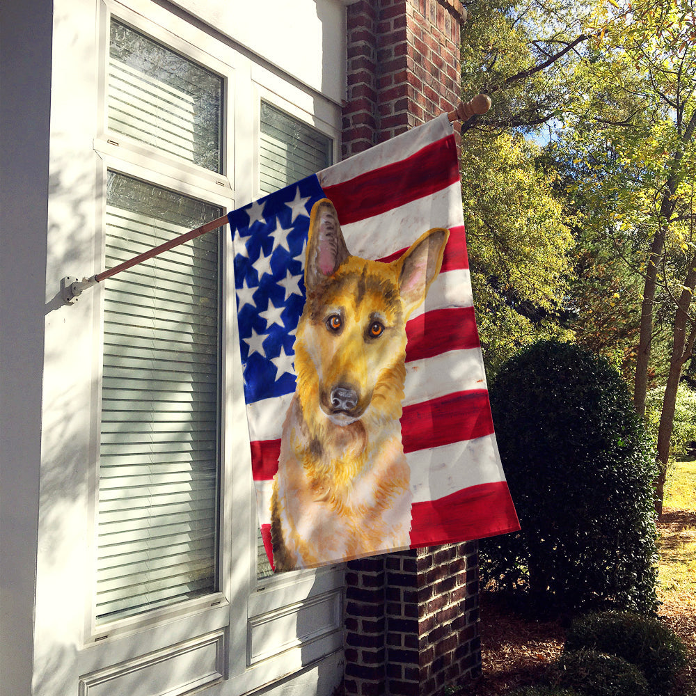 German Shepherd #2 Patriotic House Flag 28x40 Porch Sleeve Pole Decorative Outside Yard Banner Artwork Wall Hanging, Polyester