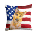 German Shepherd #2 Patriotic Decorative Throw Pillow 14x14 Indoor Outdoor Accent Cushion, Fabric Cover with Insert for Sofa, Bed, Porch & Living Room