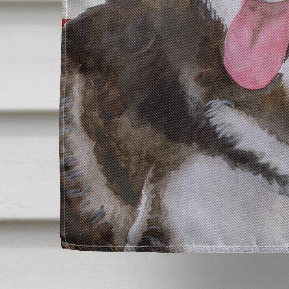 Siberian Husky #2 Patriotic House Flag 28x40 Porch Sleeve Pole Decorative Outside Yard Banner Artwork Wall Hanging, Polyester