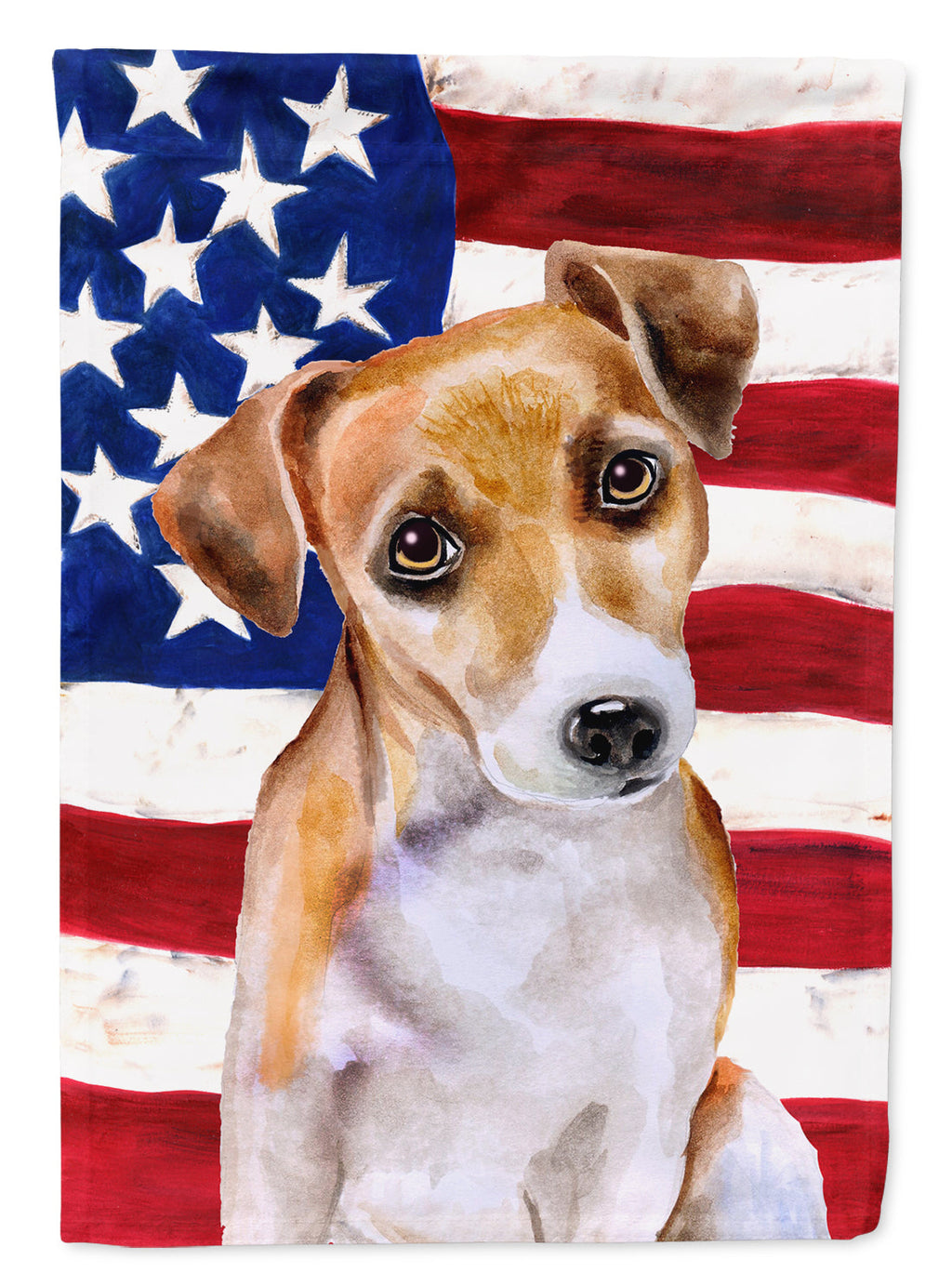 Jack Russell Terrier #2 Patriotic House Flag 28x40 Porch Sleeve Pole Decorative Outside Yard Banner Artwork Wall Hanging, Polyester