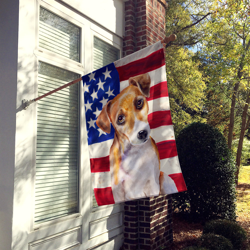 Jack Russell Terrier #2 Patriotic House Flag 28x40 Porch Sleeve Pole Decorative Outside Yard Banner Artwork Wall Hanging, Polyester