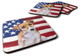 Jack Russell Terrier #2 Patriotic Foam Coasters Set of 4 Cup Coasters for Indoor Outdoor, Tabletop Protection, Anti Slip, Mouse pad Material
