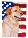 Labrador Retriever Patriotic House Flag 28x40 Porch Sleeve Pole Decorative Outside Yard Banner Artwork Wall Hanging, Polyester