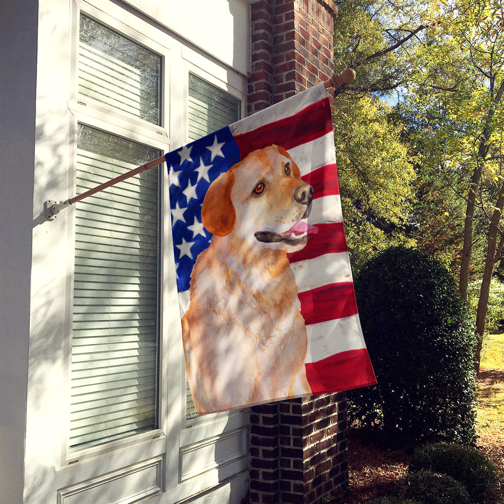 Labrador Retriever Patriotic House Flag 28x40 Porch Sleeve Pole Decorative Outside Yard Banner Artwork Wall Hanging, Polyester