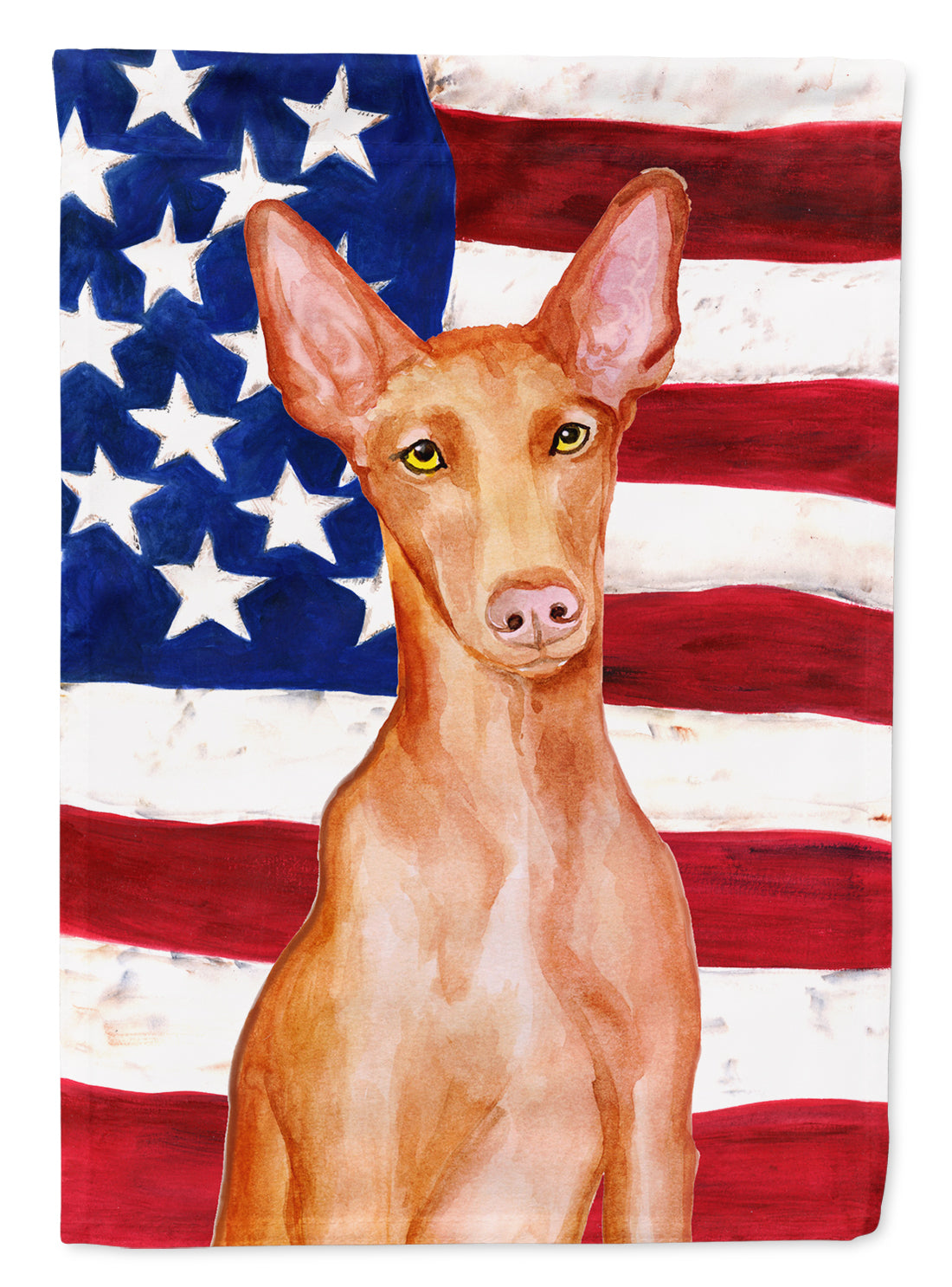 Pharaoh Hound Patriotic House Flag 28x40 Porch Sleeve Pole Decorative Outside Yard Banner Artwork Wall Hanging, Polyester