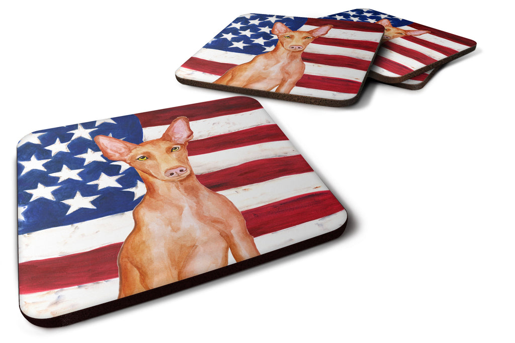 Pharaoh Hound Patriotic Foam Coasters Set of 4 Cup Coasters for Indoor Outdoor, Tabletop Protection, Anti Slip, Mouse pad Material