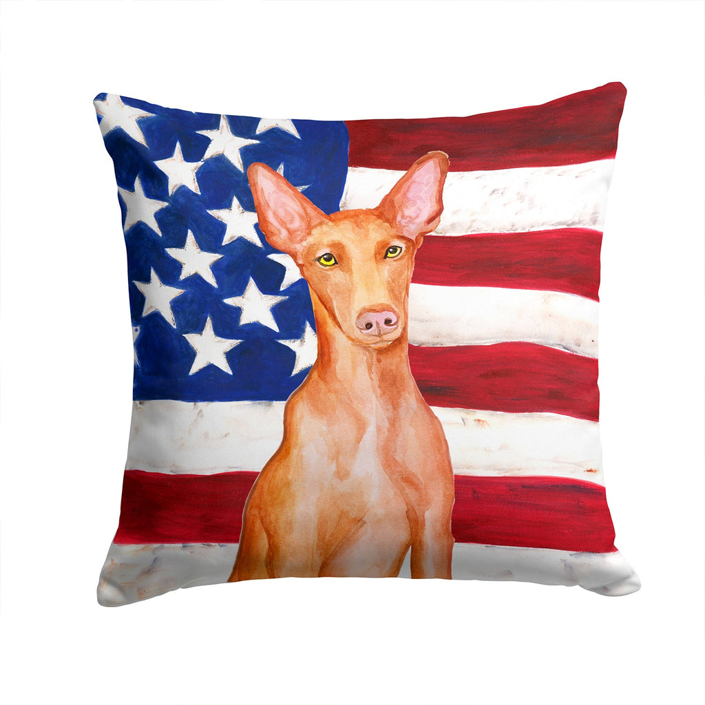 Pharaoh Hound Patriotic Decorative Throw Pillow 14x14 Indoor Outdoor Accent Cushion, Fabric Cover with Insert for Sofa, Bed, Porch & Living Room