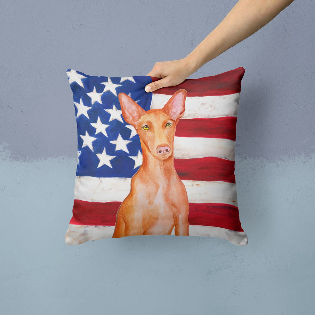 Pharaoh Hound Patriotic Decorative Throw Pillow 14x14 Indoor Outdoor Accent Cushion, Fabric Cover with Insert for Sofa, Bed, Porch & Living Room