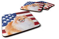 Pomeranian #2 Patriotic Foam Coasters Set of 4 Cup Coasters for Indoor Outdoor, Tabletop Protection, Anti Slip, Mouse pad Material