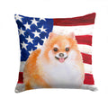 Pomeranian #2 Patriotic Decorative Throw Pillow 14x14 Indoor Outdoor Accent Cushion, Fabric Cover with Insert for Sofa, Bed, Porch & Living Room