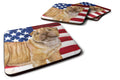 Shar Pei Puppy Patriotic Foam Coasters Set of 4 Cup Coasters for Indoor Outdoor, Tabletop Protection, Anti Slip, Mouse pad Material