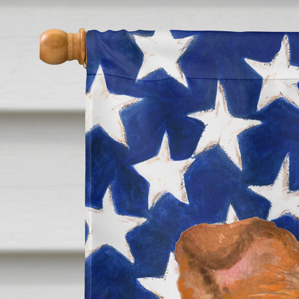 Sheltie Patriotic House Flag 28x40 Porch Sleeve Pole Decorative Outside Yard Banner Artwork Wall Hanging, Polyester