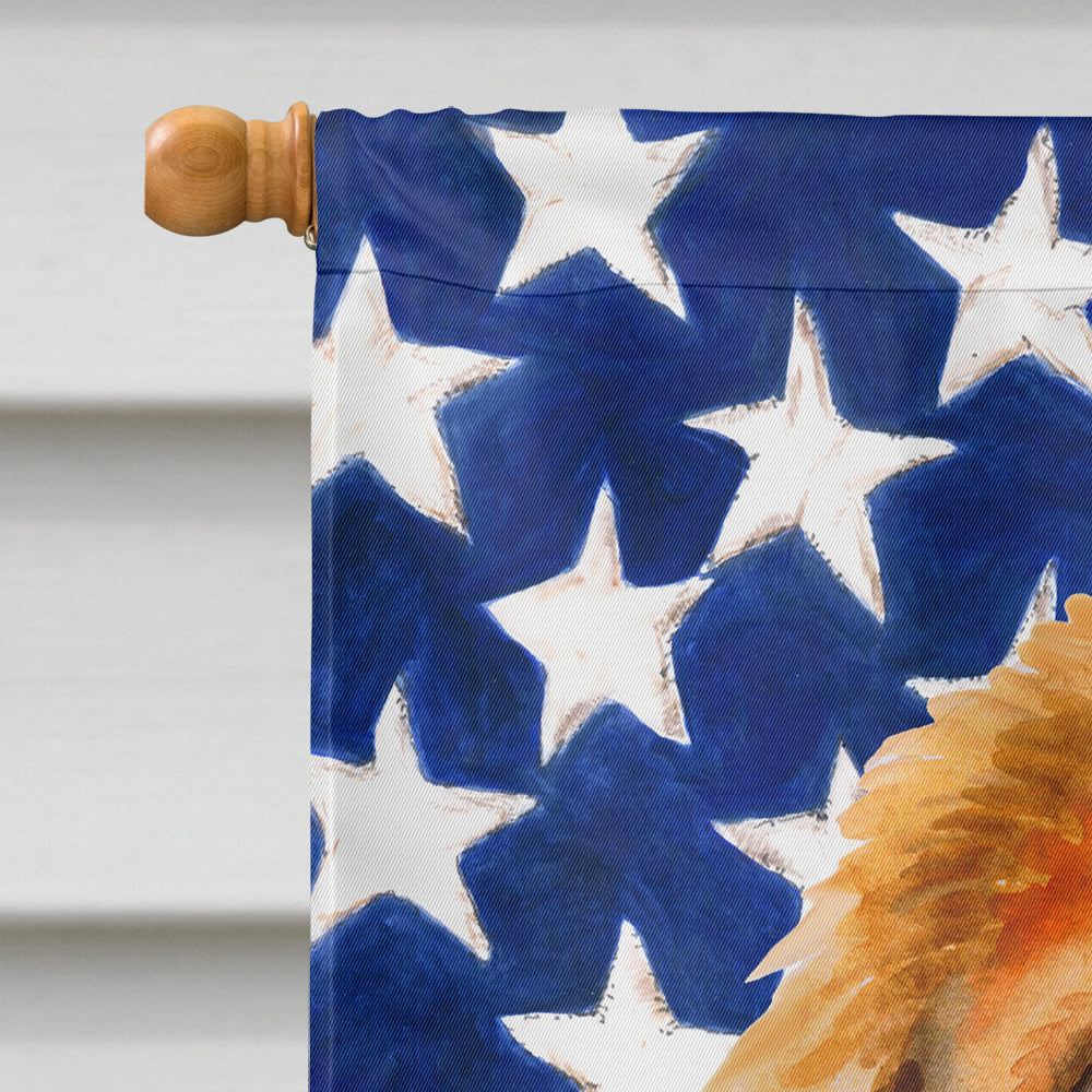 Tibetan Mastiff Patriotic House Flag 28x40 Porch Sleeve Pole Decorative Outside Yard Banner Artwork Wall Hanging, Polyester
