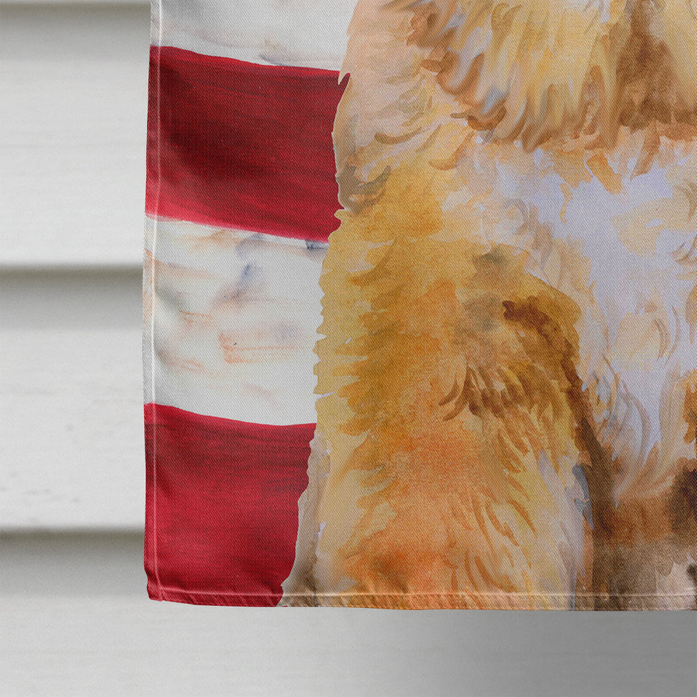 Tibetan Mastiff Patriotic House Flag 28x40 Porch Sleeve Pole Decorative Outside Yard Banner Artwork Wall Hanging, Polyester