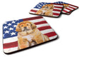 Tibetan Mastiff Patriotic Foam Coasters Set of 4 Cup Coasters for Indoor Outdoor, Tabletop Protection, Anti Slip, Mouse pad Material