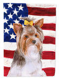 Yorkshire Terrier #2 Patriotic House Flag 28x40 Porch Sleeve Pole Decorative Outside Yard Banner Artwork Wall Hanging, Polyester