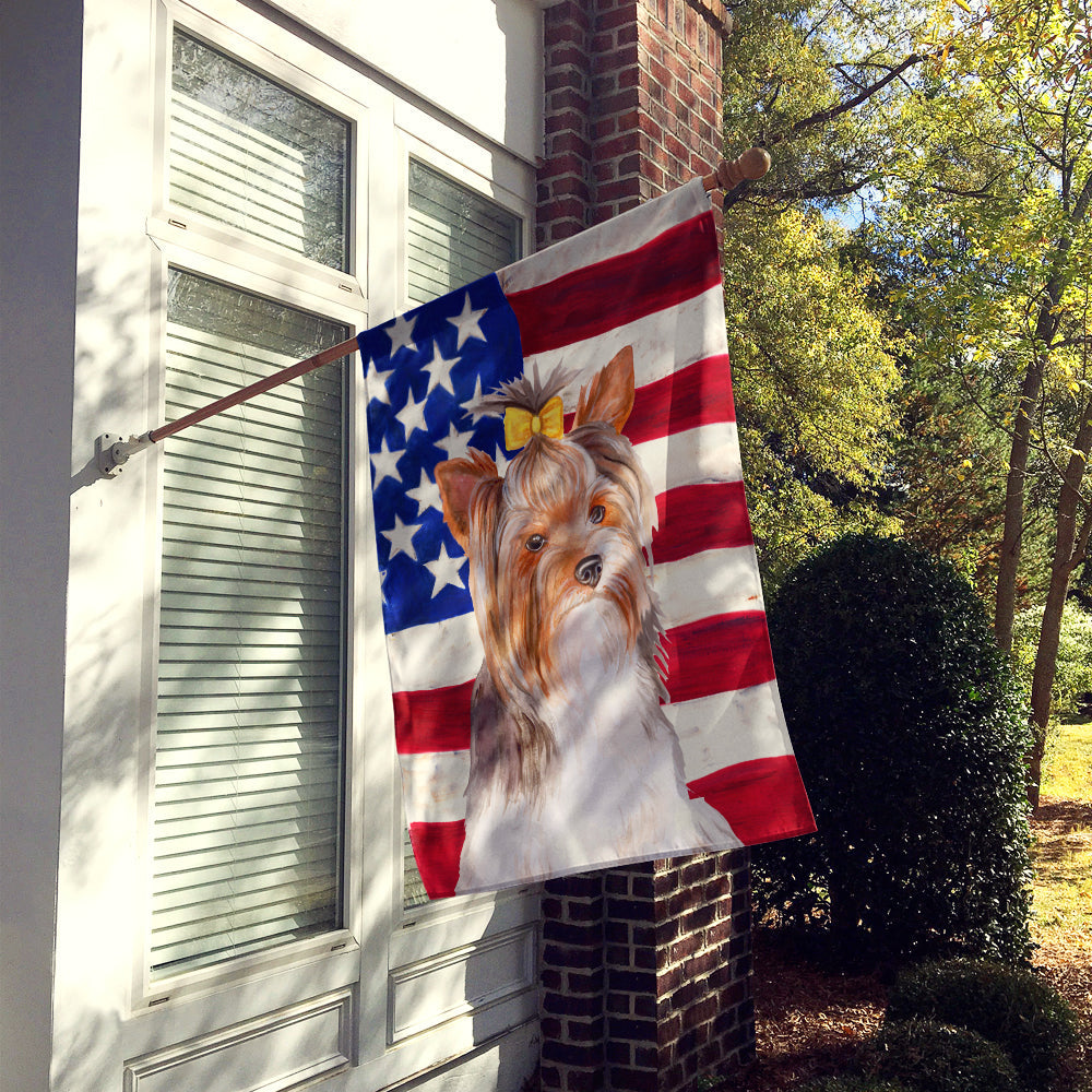 Yorkshire Terrier #2 Patriotic House Flag 28x40 Porch Sleeve Pole Decorative Outside Yard Banner Artwork Wall Hanging, Polyester