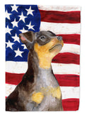 Miniature Pinscher #2 Patriotic House Flag 28x40 Porch Sleeve Pole Decorative Outside Yard Banner Artwork Wall Hanging, Polyester