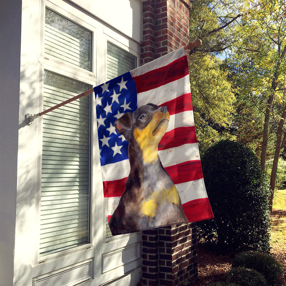 Miniature Pinscher #2 Patriotic House Flag 28x40 Porch Sleeve Pole Decorative Outside Yard Banner Artwork Wall Hanging, Polyester