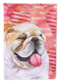 English Bulldog Love House Flag 28x40 Porch Sleeve Pole Decorative Outside Yard Banner Artwork Wall Hanging, Polyester