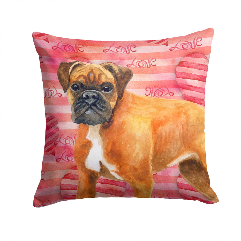 German Boxer Love Decorative Throw Pillow 14x14 Indoor Outdoor Accent Cushion, Fabric Cover with Insert for Sofa, Bed, Porch & Living Room