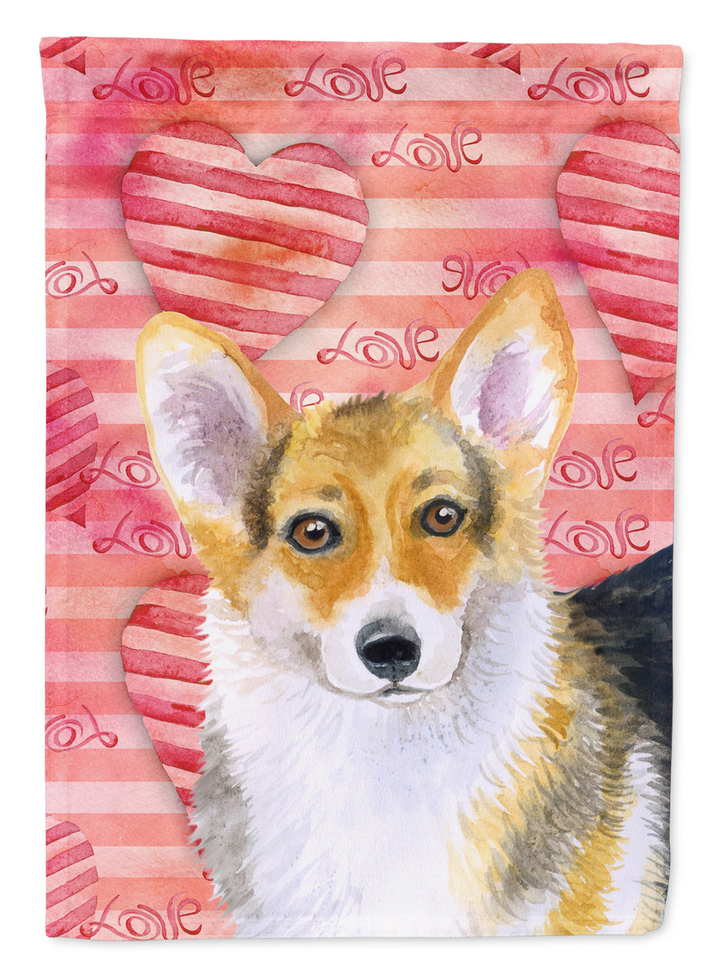 Pembroke Corgi Love House Flag 28x40 Porch Sleeve Pole Decorative Outside Yard Banner Artwork Wall Hanging, Polyester