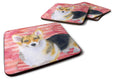 Pembroke Corgi Love Foam Coasters Set of 4 Cup Coasters for Indoor Outdoor, Tabletop Protection, Anti Slip, Mouse pad Material