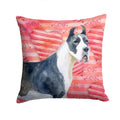 Harlequin Great Dane Love Decorative Throw Pillow 14x14 Indoor Outdoor Accent Cushion, Fabric Cover with Insert for Sofa, Bed, Porch & Living Room