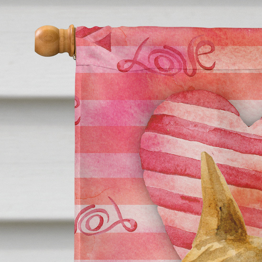 American Staffordshire Love House Flag 28x40 Porch Sleeve Pole Decorative Outside Yard Banner Artwork Wall Hanging, Polyester
