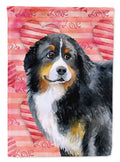 Bernese Mountain Dog Love House Flag 28x40 Porch Sleeve Pole Decorative Outside Yard Banner Artwork Wall Hanging, Polyester