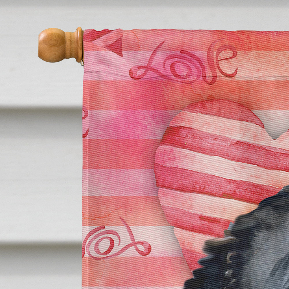 Bernese Mountain Dog Love House Flag 28x40 Porch Sleeve Pole Decorative Outside Yard Banner Artwork Wall Hanging, Polyester