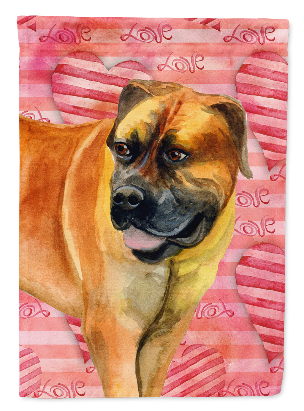 Boerboel Mastiff Love House Flag 28x40 Porch Sleeve Pole Decorative Outside Yard Banner Artwork Wall Hanging, Polyester