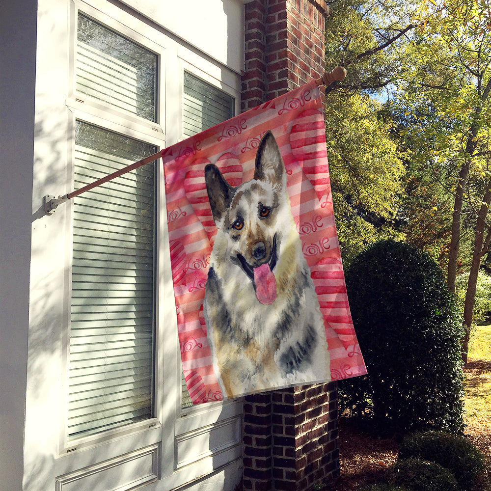 East-European Shepherd Love House Flag 28x40 Porch Sleeve Pole Decorative Outside Yard Banner Artwork Wall Hanging, Polyester