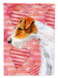 Fox Terrier Love House Flag 28x40 Porch Sleeve Pole Decorative Outside Yard Banner Artwork Wall Hanging, Polyester