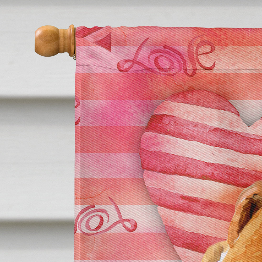 Fox Terrier Love House Flag 28x40 Porch Sleeve Pole Decorative Outside Yard Banner Artwork Wall Hanging, Polyester