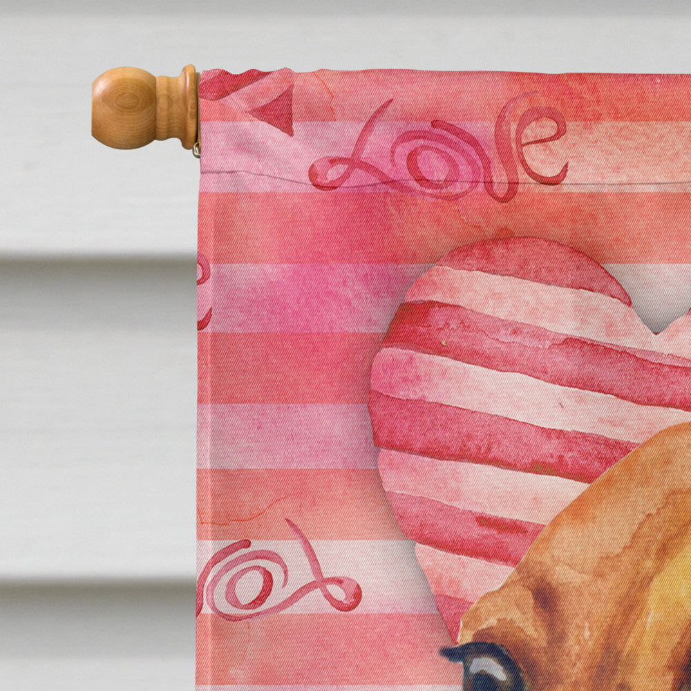 Dachshund Love House Flag 28x40 Porch Sleeve Pole Decorative Outside Yard Banner Artwork Wall Hanging, Polyester