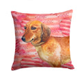 Dachshund Love Decorative Throw Pillow 14x14 Indoor Outdoor Accent Cushion, Fabric Cover with Insert for Sofa, Bed, Porch & Living Room
